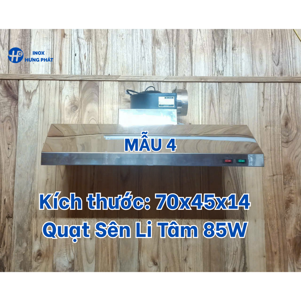 MÁY HÚT MÙI BẾP INOX 304 QUẠT SÊN LI TÂM 85W - 70CM – MẪU 4