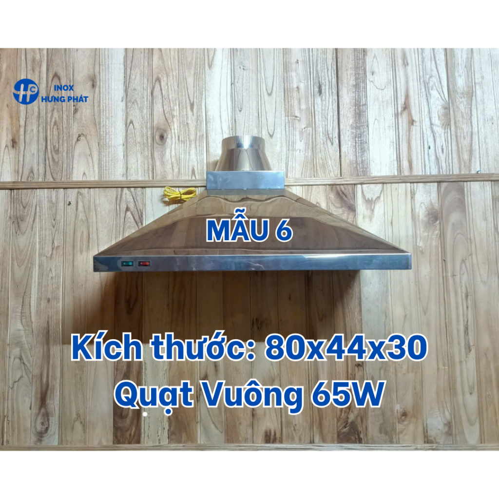 MÁY HÚT MÙI BẾP INOX 304 QUẠT VUÔNG 65W - 80CM – MẪU 6