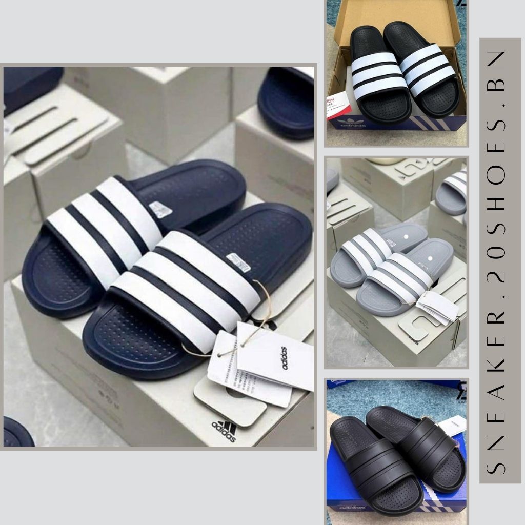 Dép Das Quai Ngang, Dép Đúc 3 Sọc Nam Nữ Bản To Đủ Màu Đen Trắng Xám