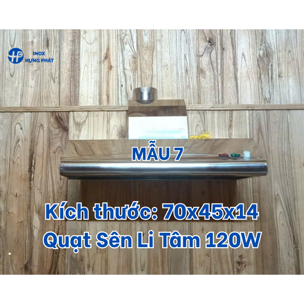 MÁY HÚT MÙI BẾP INOX 304 QUẠT SÊN LI TÂM 120W - 70CM – MẪU 7