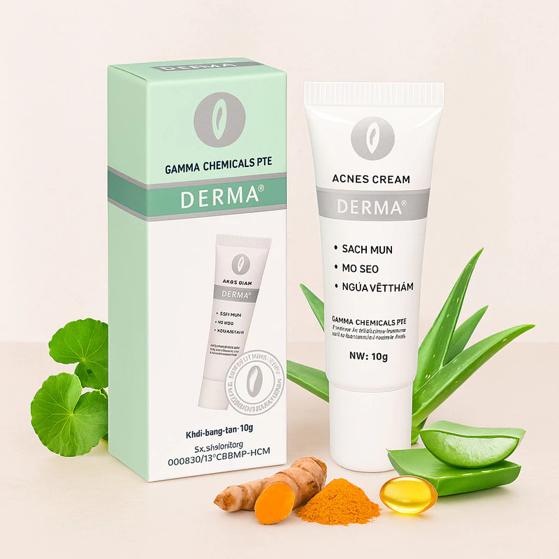 Kem Giảm Mụn Gamma Derma Chemicals PTE Anti Acne Tuýp 10g Sạch Mụn - Mờ Sẹo - Ngừa Thâm