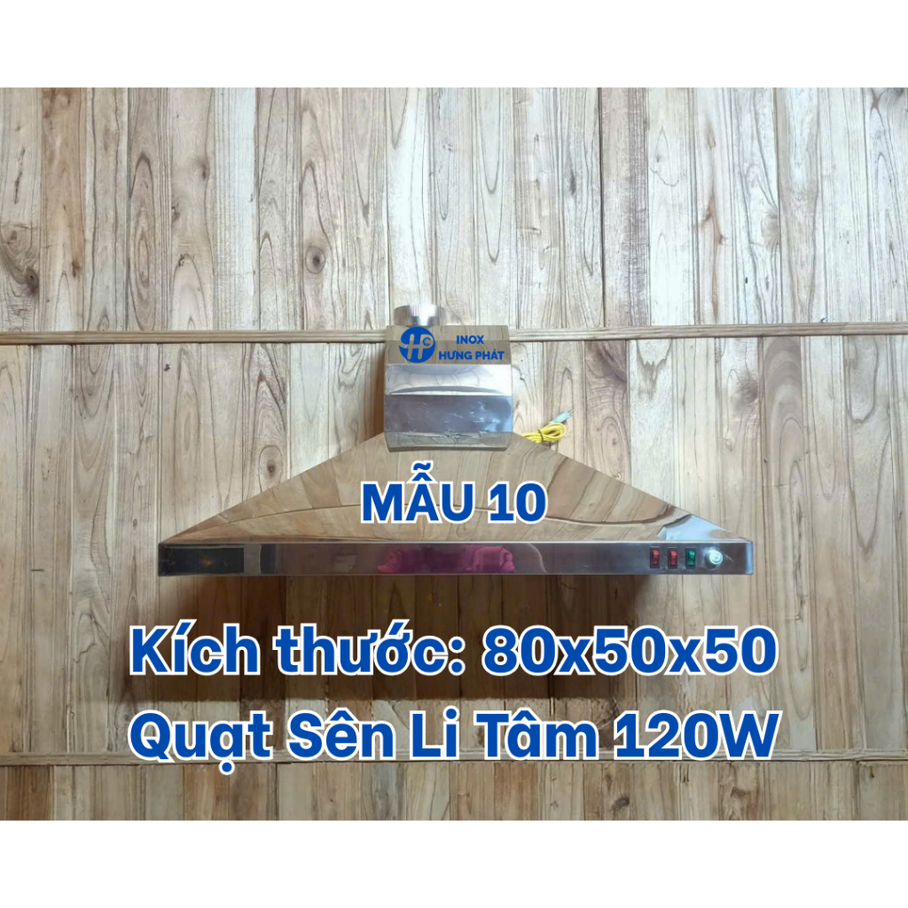 MÁY HÚT MÙI BẾP INOX 304 QUẠT SÊN LI TÂM 120W - 80CM – MẪU 10