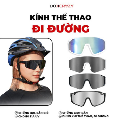 KÍNH RÂM TRÁNG GƯƠNG DOKCRAZY TREKKING, PICKLEBALL,THỂ THAO CẢN GIÓ CHO NGƯỜI ĐI XE MÁY, XE ĐẠP,  CHỐNG BỤI ĐI ĐƯỜNG