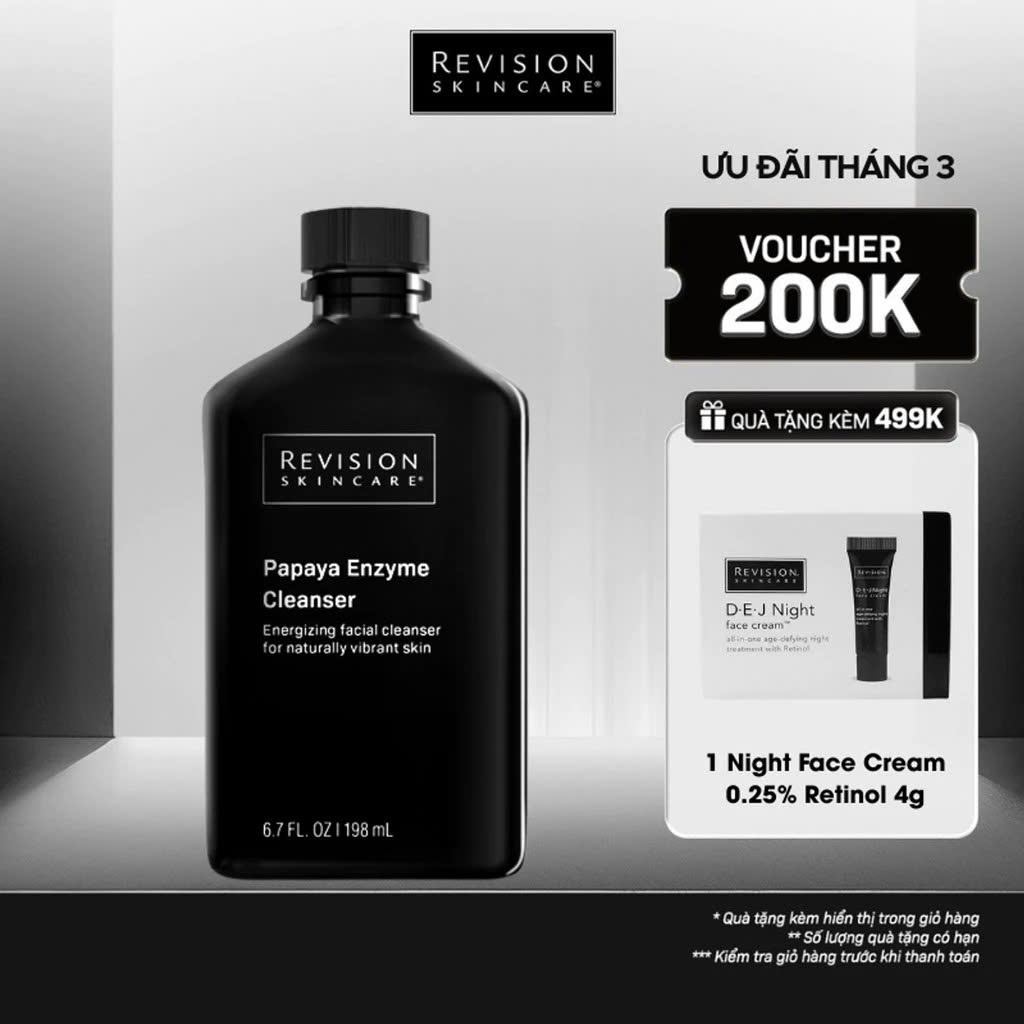 [LIVE] Sữa Rửa Mặt Sạch Sâu Với Enzyme Đu Đủ REVISION SKINCARE Papaya Enzyme Cleanser 198ml