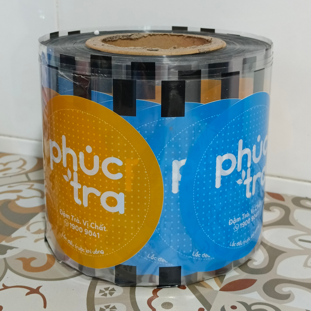 Cuộn màng dán ly nhựa ĐÃ IN SẴN LOGO