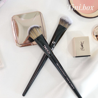 Cọ Đánh Kem Nền TINIBOX 47 bản full đen (kèm nắp đậy) – Lông Mịn Mượt, Tán Nền Đều Tự Nhiên
