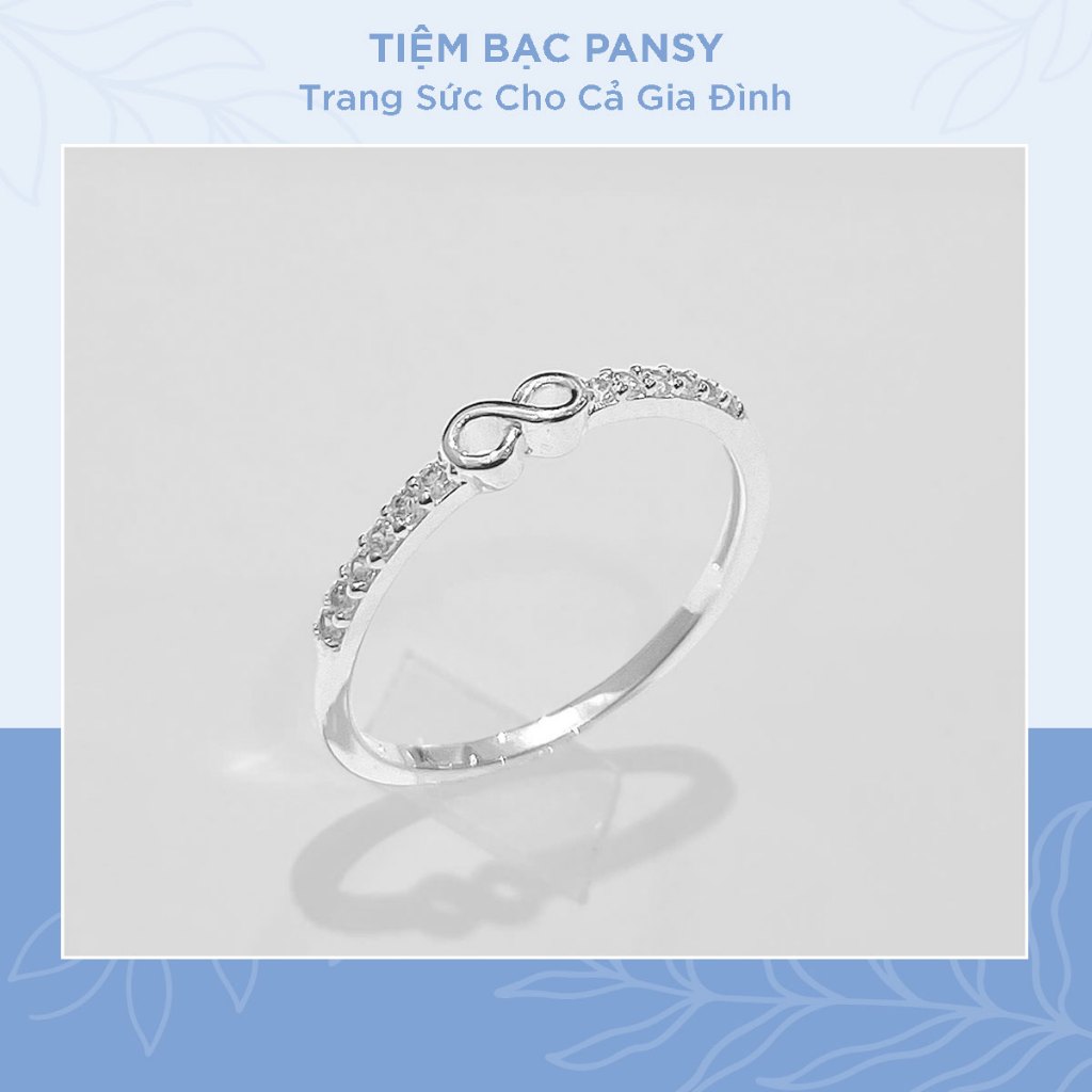 Nhẫn bạc nữ PANSY hình vô cực tình yêu vĩnh cửu nhỏ xinh, thanh lịch, tinh tế