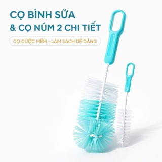 Bộ Cọ Rửa Bình Sữa Và Núm Ti 2 Chi Tiết Chất Liệu Cước Mềm Đa Năng