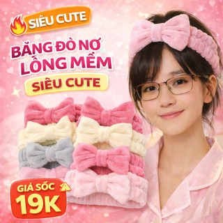 Băng Đô Nơ Lông Mềm Rửa Mặt Siêu Cute – Băng Đô Trang Điểm Co Giãn Hàn Quốc