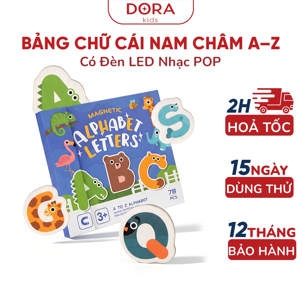 Sách dán bảng chữ cái nam châm A-Z bóc dán thông minh học từ vựng tiếng Anh giáo dục sớm Montessori 