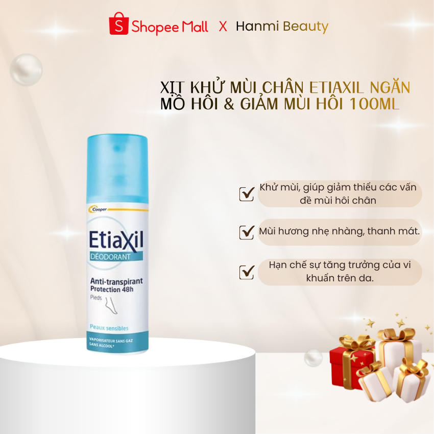 Xịt Khử Mùi Hôi Chân Etiaxil Déodorant Anti-Transpirant GC Nature Lọ 100mL