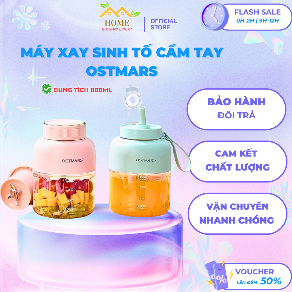 Máy xay sinh tố đa năng OSTMARS Dung Tích Lớn 800ml , máy xay sinh tố cầm tay OSTMARS,máy xay Sinh T