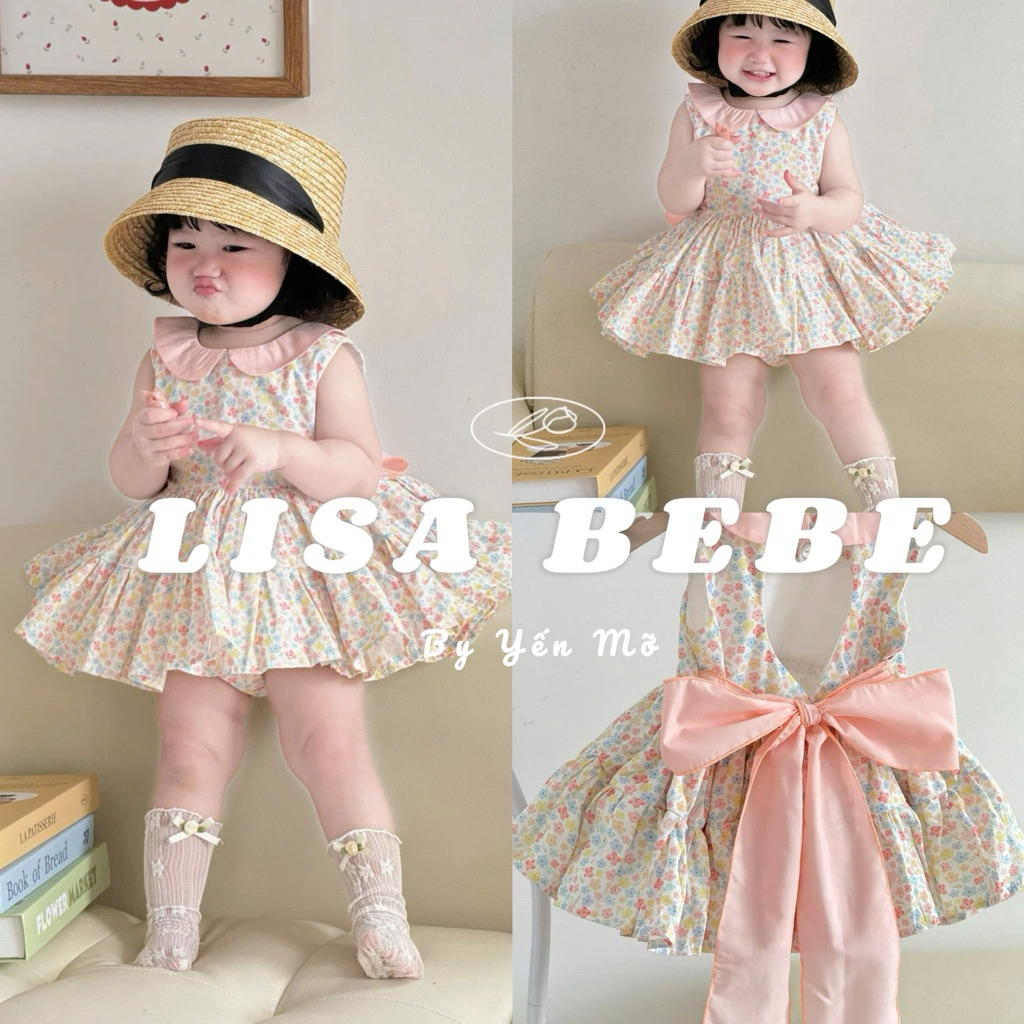 Váy lovita hồng xòe kèm chip cho bé gái-SẴN SHIP HOẢ TỐV HCM