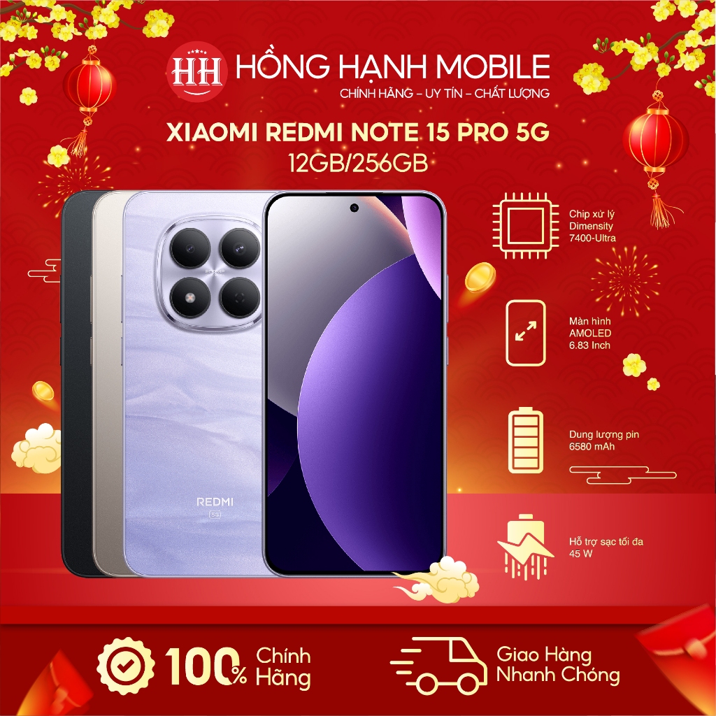 Điện Thoại Xiaomi Redmi Note 15 Pro 5G 12GB/256GB - Hàng Chính Hãng | BigBuy360 - bigbuy360.vn