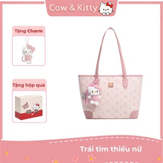COW & KITTY/BORRY BOSA Túi Tote màu hồng Túi xách màu hồng phong cách dễ thương cho mèo Túi xách phụ nữ công suất