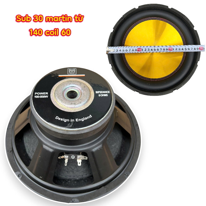 loa sub 30 MARTIN coil 60 từ 140 màng vàng - loa sub siêu trầm - làm sub hơi -sub điện - giá 1 cái