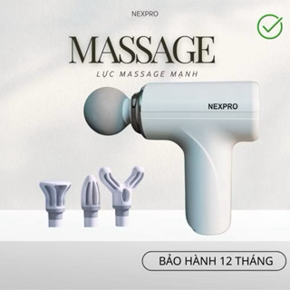 Máy massage cầm tay đa năng 6 cấp độ, 4 đầu massage cổ vai gáy - bảo hành 12 tháng