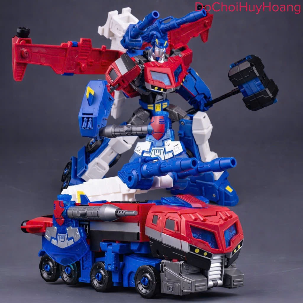Mô hình robot Optimus biến đổi thành xe oto cao 18cm TW1036