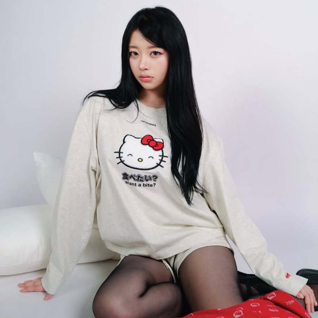 𝐋𝐄𝐕𝐄𝐍𝐓𝐒 𝐱 𝐇𝐄𝐋𝐋𝐎𝐊𝐈𝐓𝐓𝐘 | Levents® x Hello Kitty | Joy Icon Long Sleeve Boxy Tee/ Xám