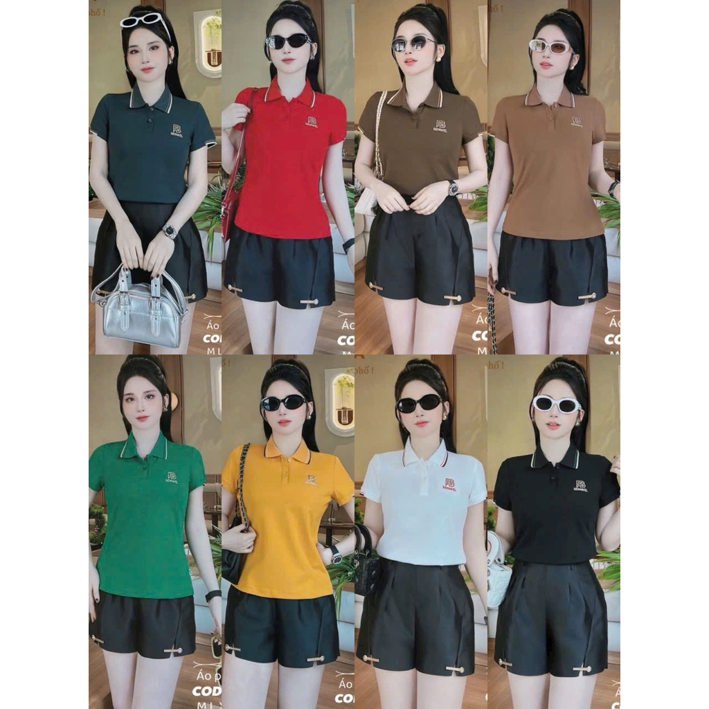 Áo ASANNA polo nữ chất liệu Cotton mềm mịn, không phai màu, không xù. Đẹp từ nhà ra phố
