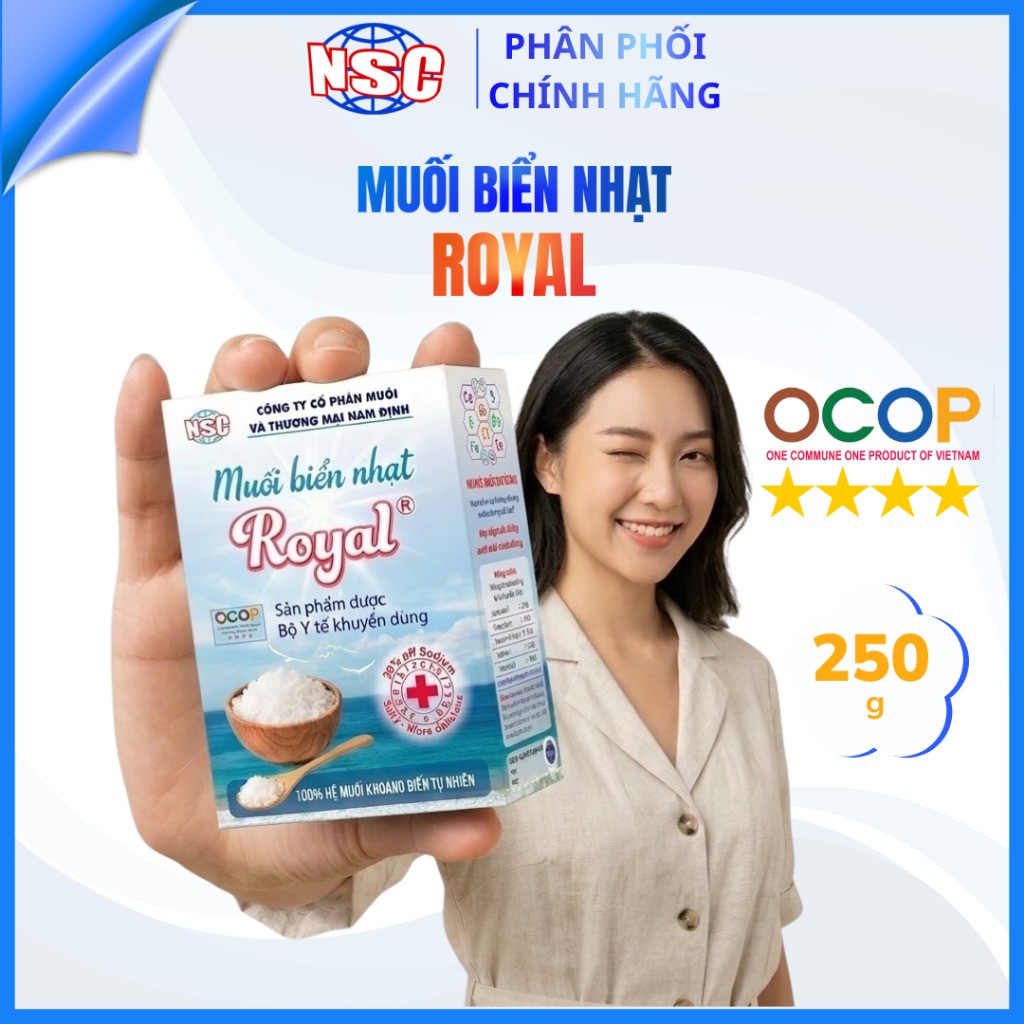 [NSC] Muối Biển Nhạt Royal ( Cao Cấp) - Salt Light, Low Sodium , Cho Người Ăn Kiêng,Huyết Áp - 250g