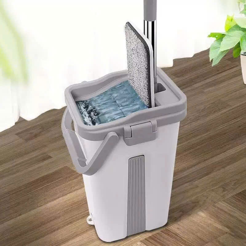 Bộ Thùng Lau Nhà GOSO Plus L + 8 Miếng lau - Cây lau nhà xoay 360 độ