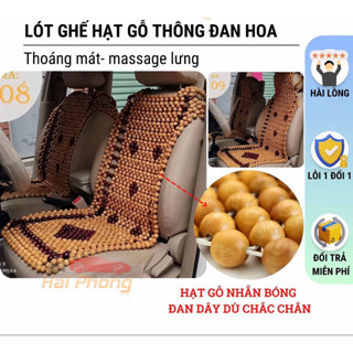 Lót ghế hạt gỗ đan hoa cao cấp cho mọi dòng xe