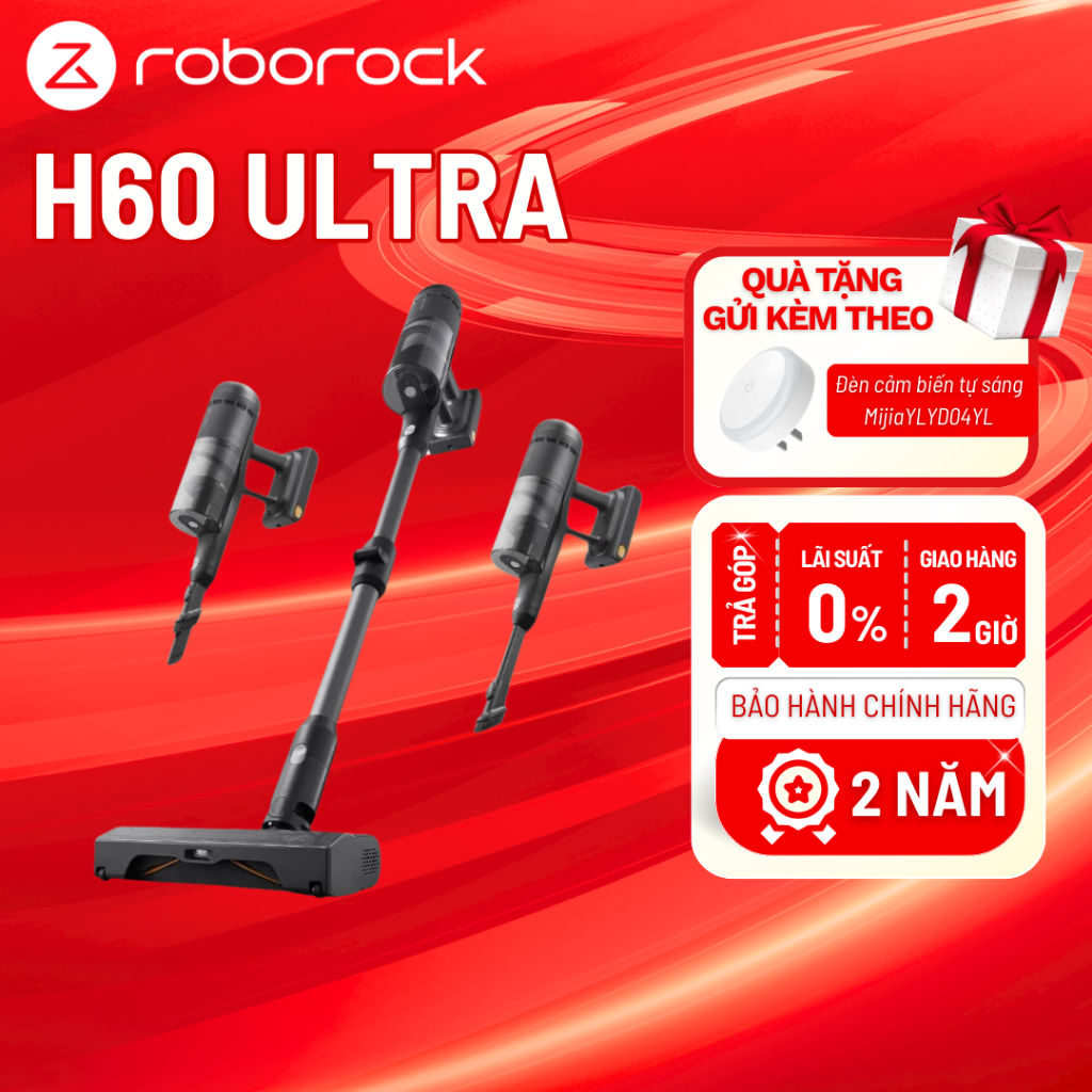 Roborock H60 Ultra máy hút bụi cầm tay | Hút bụi đa năng | Bộ lọc 5 lớp | Bảo hành 2 năm