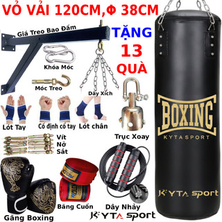[Bao cát đấm bốc] Vỏ bao đấm bốc boxing dài 120cm, 100cm, 50cm tặng từ 4, 5, 9, 11, 13 món phụ kiện