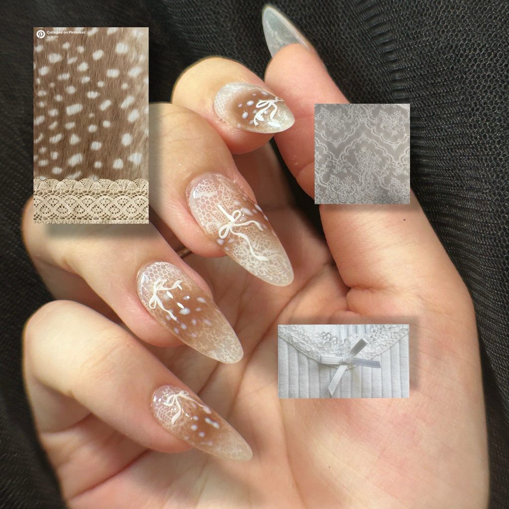 nail box - press on nail - nailbox style coquette, bambi nail, phong cách dễ thương ( ảnh thật )