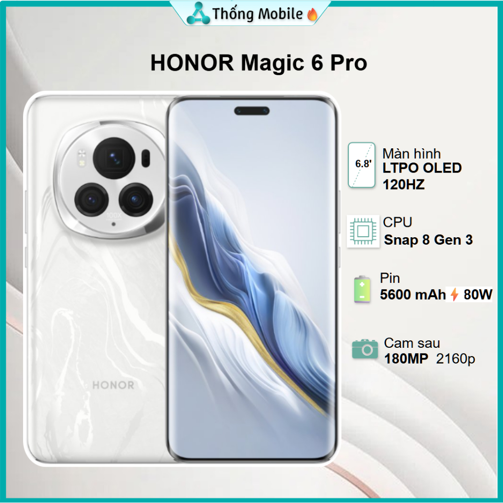 📱Honor Magic 6 Pro 🔥Snap 8Gen3 ✨6.8" LTPO OLED 120hz 🔋560 mAh⚡80W - (LikeNew - Full Pk)