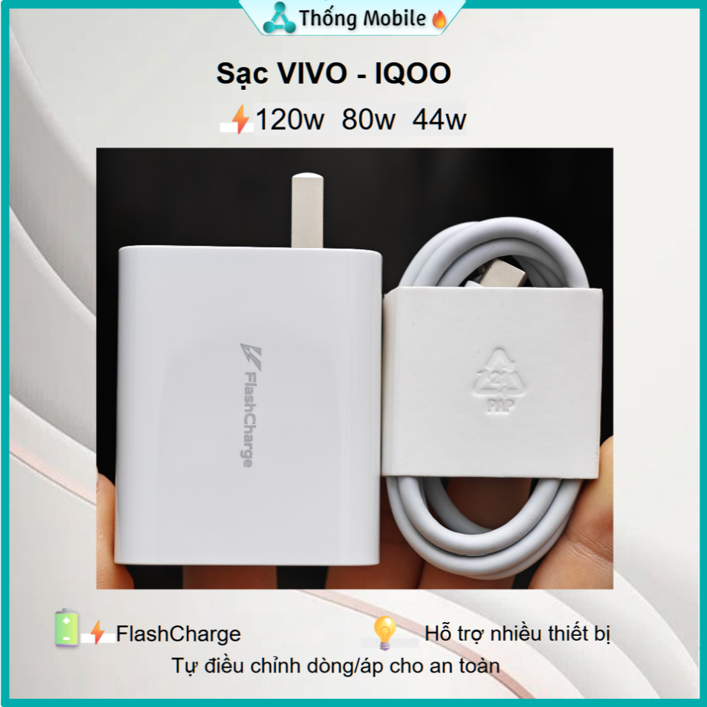⚡ Bộ sạc nhanh VIVO - IQOO⚡44W ⚡80W ⚡120W FlashCharge   (Zin + Bóc Máy + Mới)
