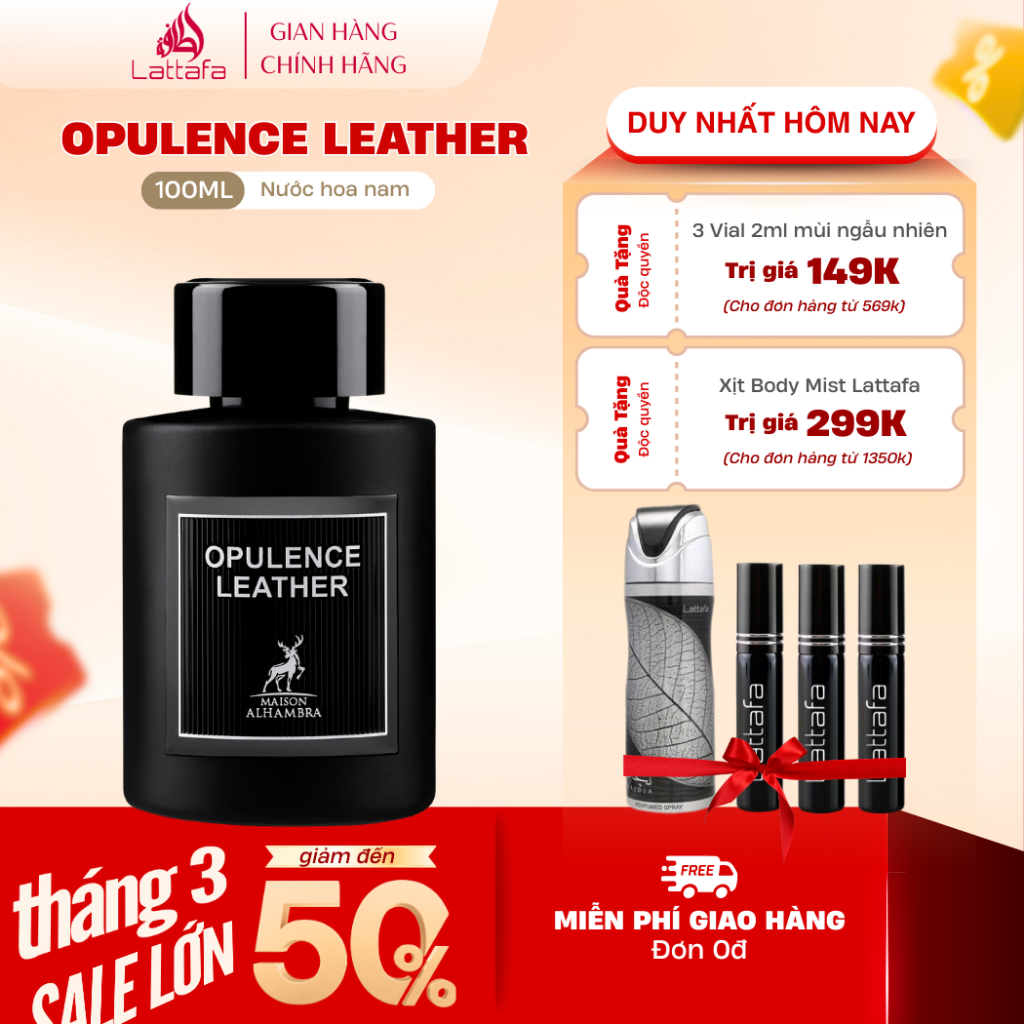 [Deal Mở Bán] Nước Hoa Nam Maison Alhambra BY Lattafa Opulence Leather EDP 100ml