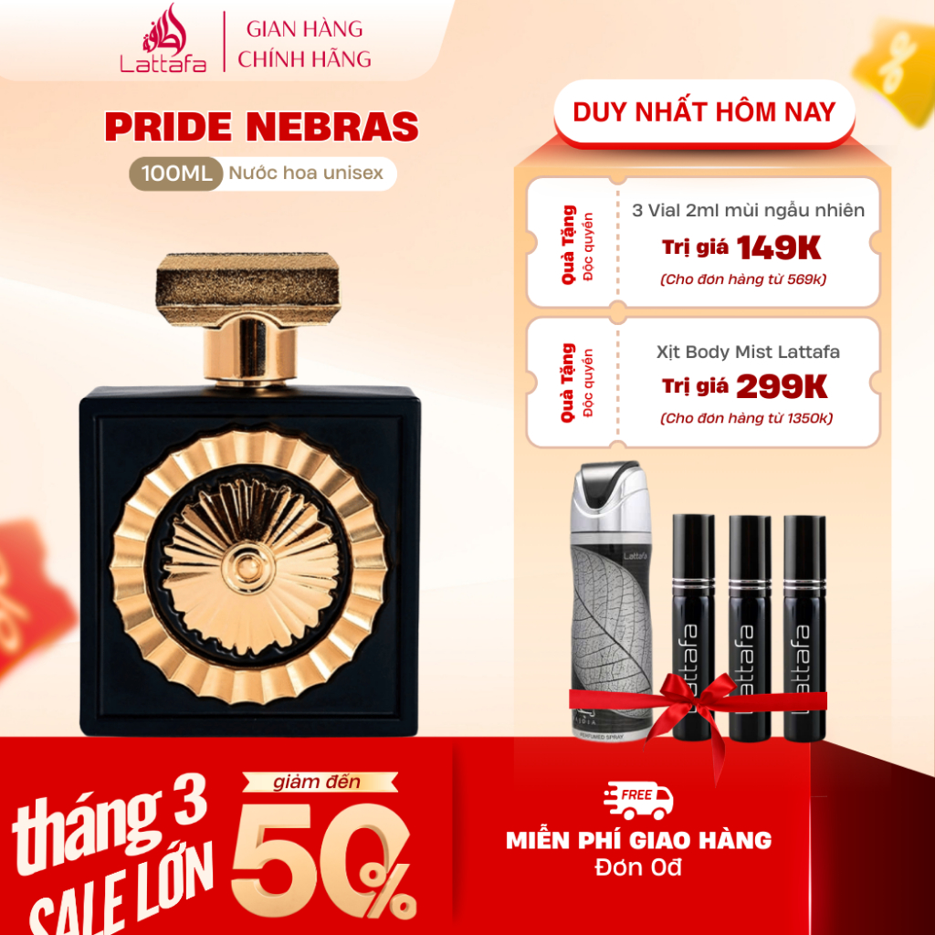 Nước Hoa Unisex Lattafa Pride Nebras EDP 100ml - Tinh tế, Ngọt ngào, Cuốn hút