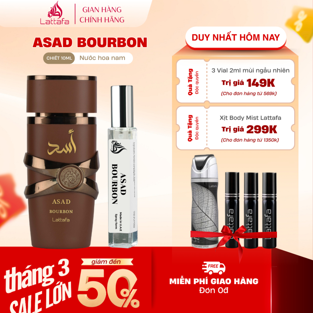 Chiết 10ml | Nước Hoa Nam Lattafa Asad Bourbon EDP
