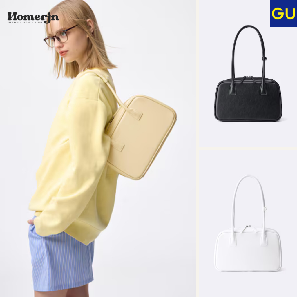 [GU AUTH] Túi Trống Da Cao Cấp GU Boston Bag Basic - Chính Hãng Nội Địa Nhật