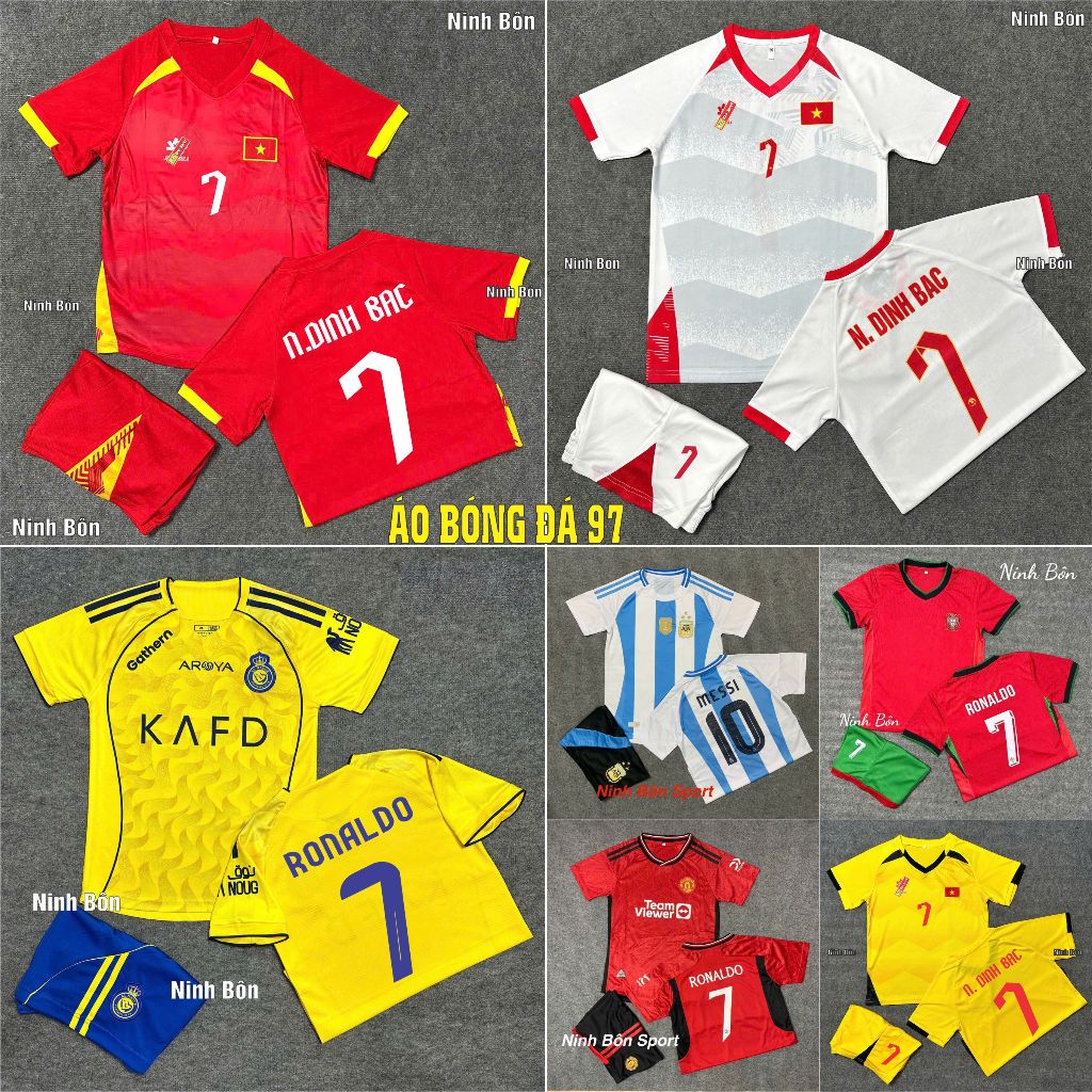 Bộ Quần Áo Đá Bóng Đội Tuyển Argentina Home 3 sao (Trẻ Em) - in full M10