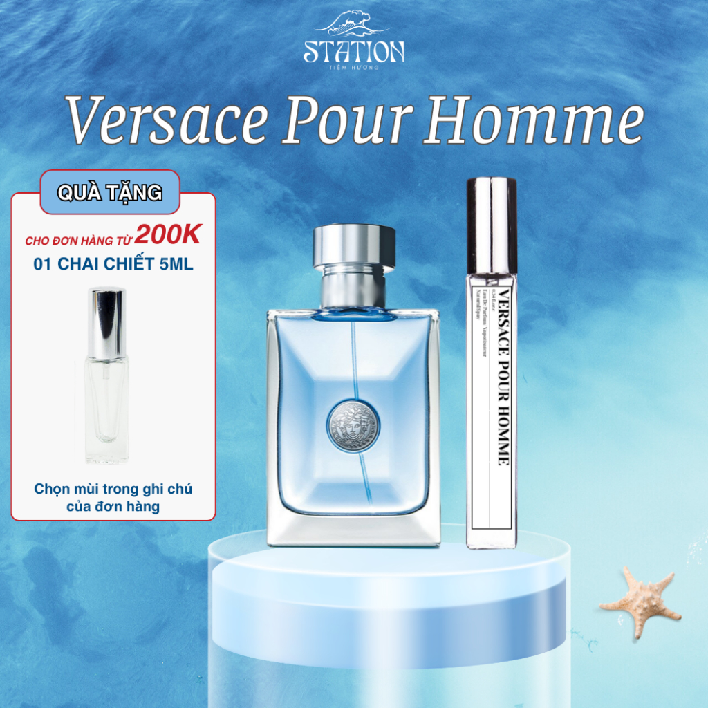 Nước Hoa Nam Chiết Versace Pour Homme STATION SCENT, Dầu Thơm Hương Hoa Cỏ, Tươi Mát, Nam Tính