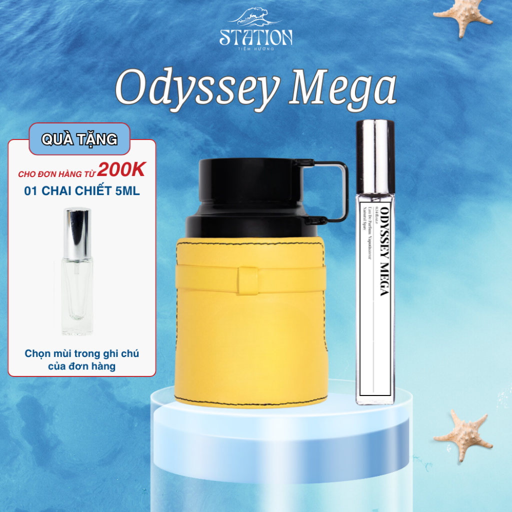 Nước Hoa Nam Odyssey Mega EDP STATION SCENT, Nước Hoa Chiết 10ml Hương Thơm Cuốn Hút, Hiện Đại
