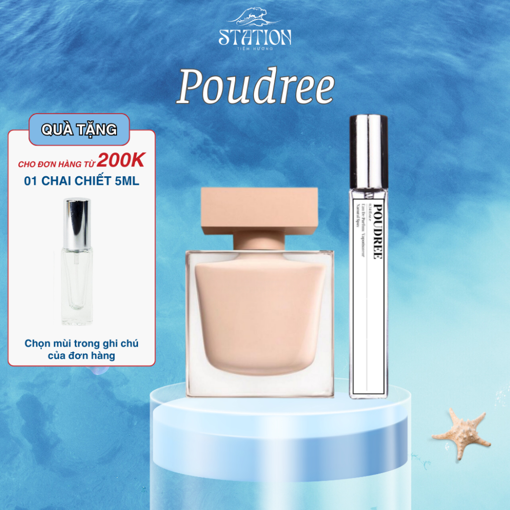 Nước Hoa Nữ Chiết Narciso Poudree STATION SCENT, Dầu Thơm Hương Phấn, Sang Trọng, Quyến Rũ, Thanh Lị