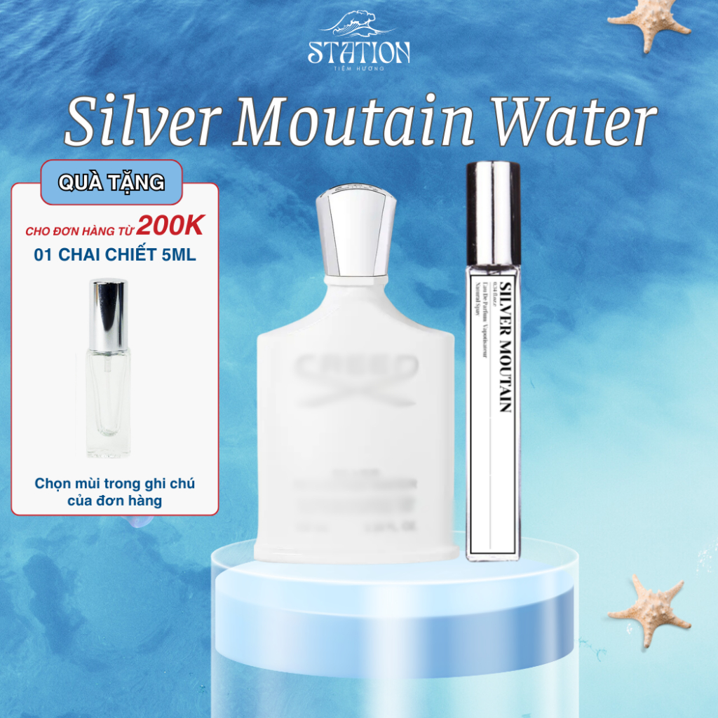Nước Hoa Unisex Chiết Silver Moutain Water STATION SCENT, Dầu Thơm Hương Thơm Ngát, Tươi Mới, Sảng K