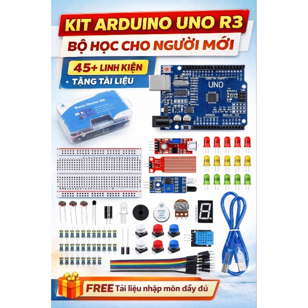 Arduino UNO R3 Basic Starter Kit – Bộ học Arduino nhập môn