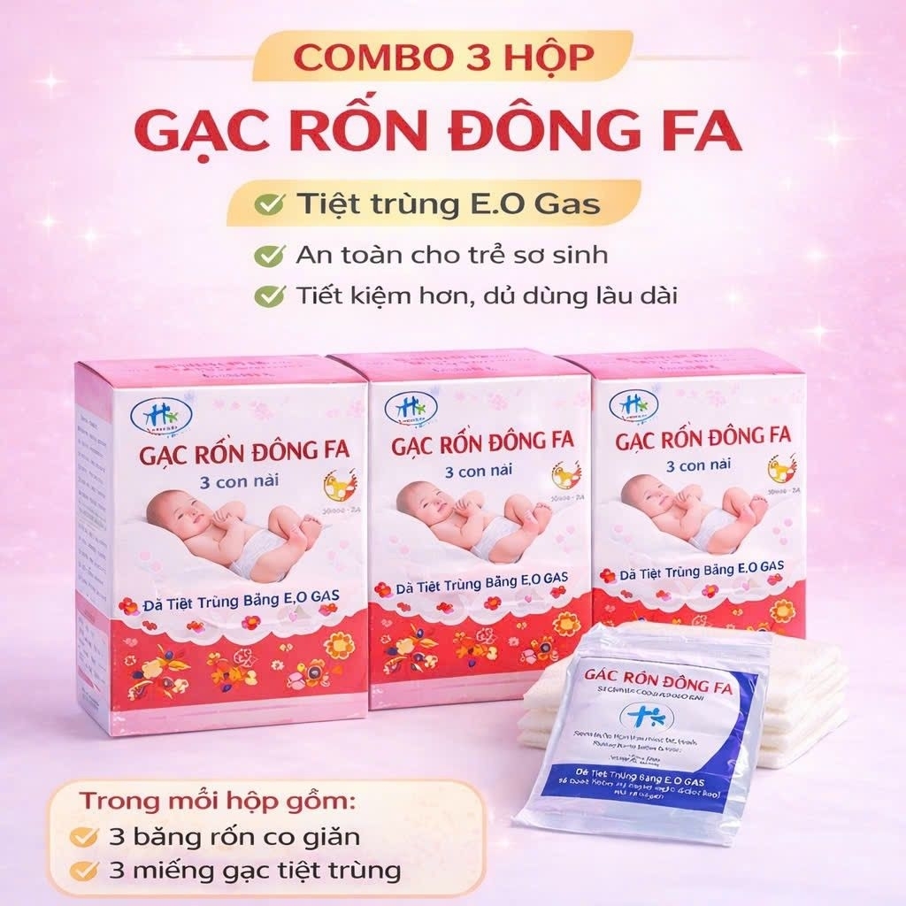 Combo 3 Hộp Băng Rốn Đông Fa Tiệt Trùng Cho Bé - 9 Chiếc Băng Rốn