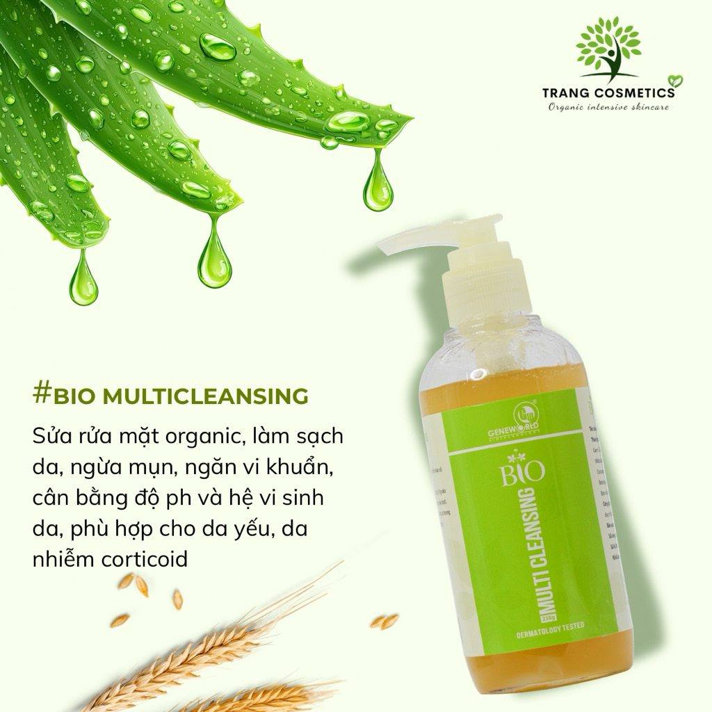 [ CHÍNH HÃNG 100%] BIO MULTICLEASING SỮA RỬA MẶT ORGANIC, NGỪA MỤN, GIẢM NHỜN, HỔ TRỢ THẢI ĐỘC DA