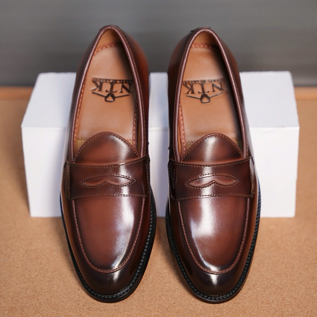 Giày da nam Penny Loafer Shoes màu nâu coffee