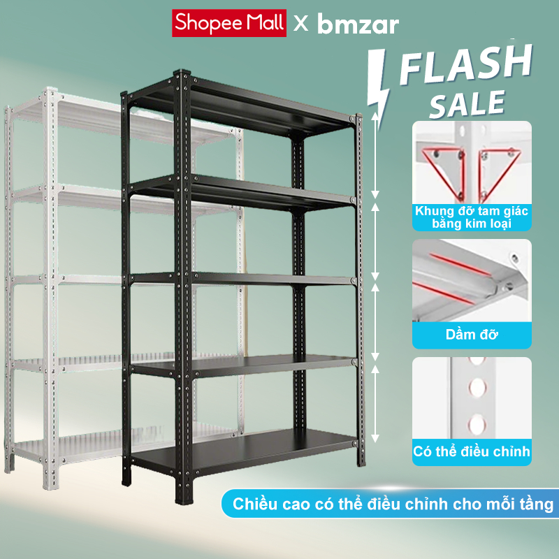 BMZAR Kệ Sắt V Lỗ Chịu Tải 500kg Kệ Hàng Đa Năng Kệ Dể Dồ Điều Chỉnh Chiều Cao