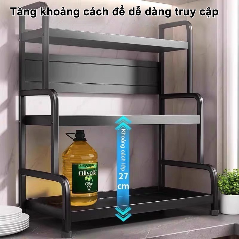 BMZAR Kệ Gia Vị INOX 304 Đặt Bàn Cao Cấp Không Han Gỉ,  Tặng Kèm Khay Để Thớt | BigBuy360 - bigbuy360.vn