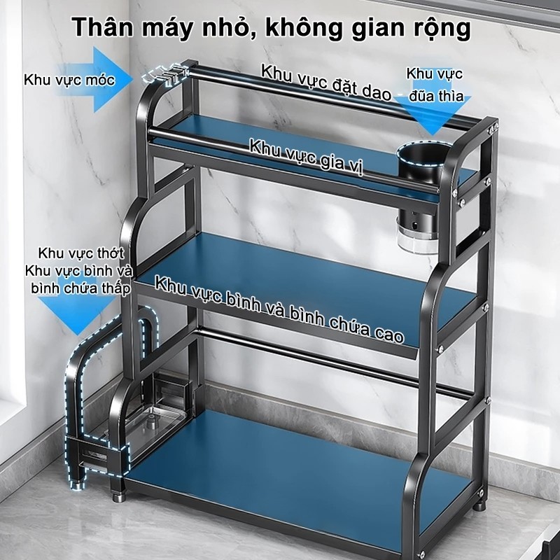 BMZAR Kệ Gia Vị INOX 304 Đặt Bàn Cao Cấp Không Han Gỉ,  Tặng Kèm Khay Để Thớt | BigBuy360 - bigbuy360.vn