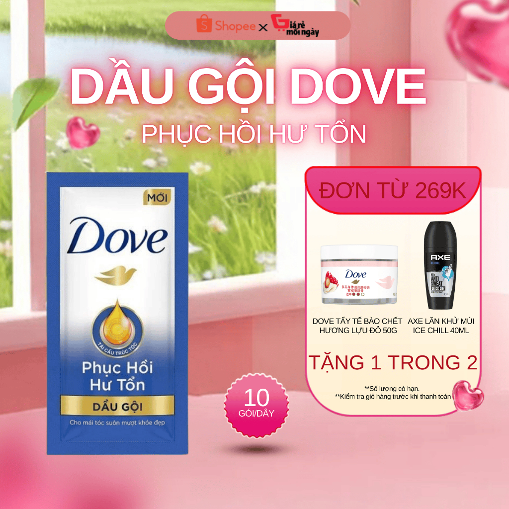 Dầu gội Dove Hư Tổn Dây Dây 10 gói