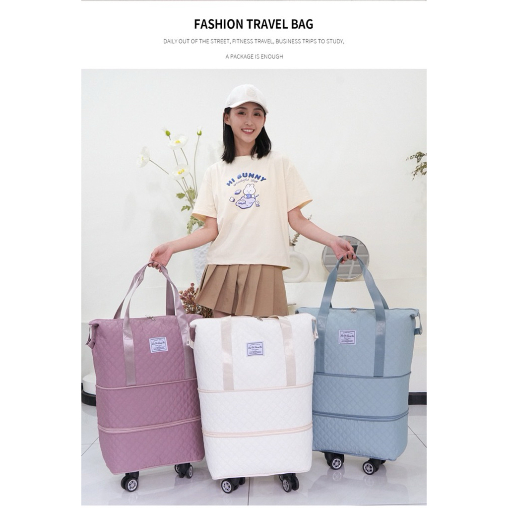Túi du lịch 3 tầng gấp gọn ,có bánh xe ,túi 3 tầng cỡ lớn đựng quần áo chống thấm